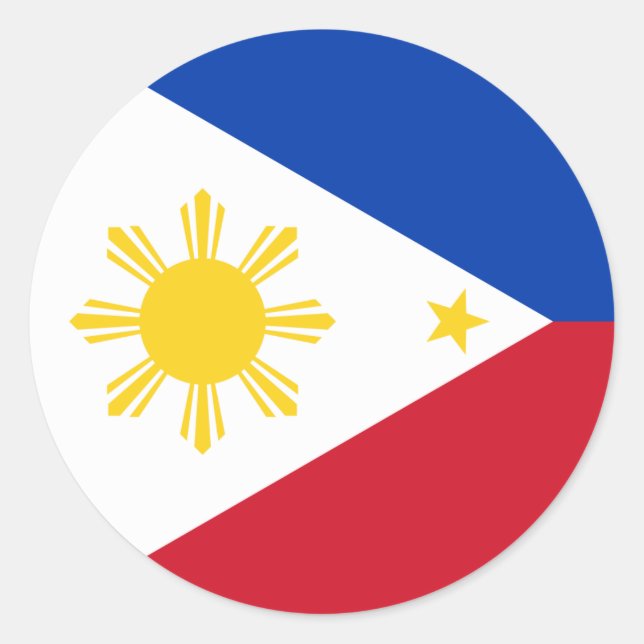 Adesivo Redondo Bandeira das Filipinas (Frente)