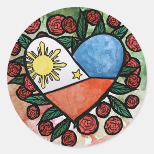 Adesivo Redondo Bandeira das Filipinas
