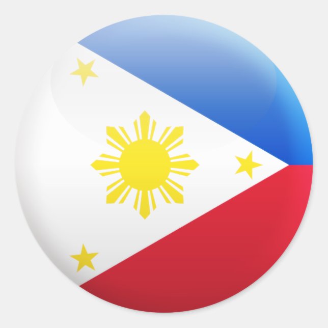Adesivo Redondo Bandeira das Filipinas (Frente)