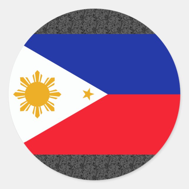 Adesivo Redondo Bandeira das Filipinas (Frente)