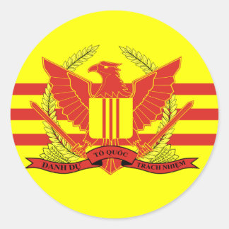 Adesivo Redondo Bandeira das Forças Militares do Vietname do Sul