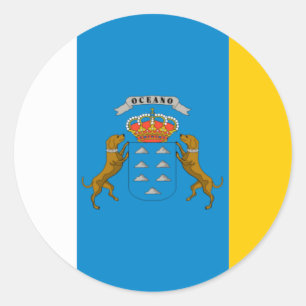 Adesivo Redondo Bandeira das Ilhas Canárias (espanha)