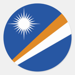 Adesivo Redondo Bandeira das Ilhas Marshall