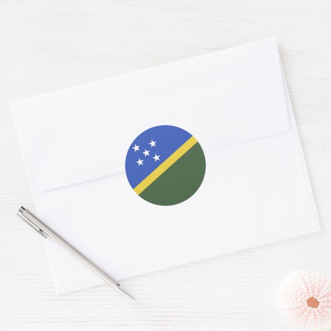 Adesivo Redondo bandeira das Ilhas Salomão (Envelope)