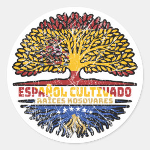 Adesivo Redondo Bandeira das Raízes da Espanha kosovar
