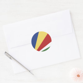 Adesivo Redondo Bandeira das Seychelles