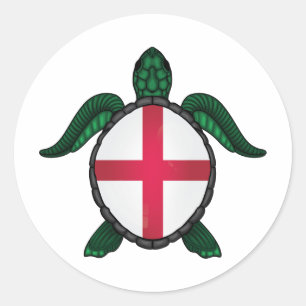 Adesivo Redondo bandeira das tartarugas marinhas da Inglaterra