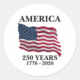Adesivo Redondo Bandeira de 250 Anos da América