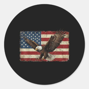 Adesivo Redondo Bandeira de Águia Patriótica Americana EUA América