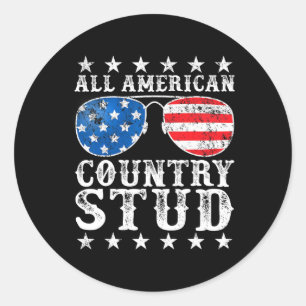 Adesivo Redondo Bandeira de All American Stuboy Country 4 De Julho