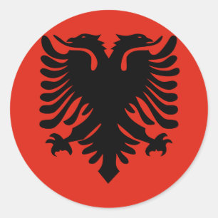 Adesivo Redondo Bandeira de alta qualidade de Albânia