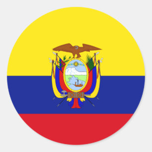 Adesivo Redondo Bandeira de alta qualidade de Equador