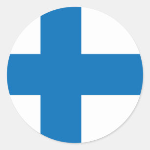 Adesivo Redondo Bandeira de alta qualidade de Finlandia