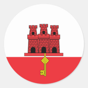 Adesivo Redondo Bandeira de alta qualidade de Gibraltar