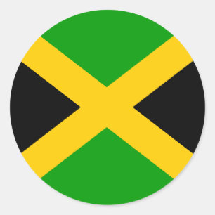 Adesivo Redondo Bandeira de alta qualidade de Jamaica