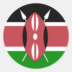 Adesivo Redondo Bandeira de alta qualidade de Kenya