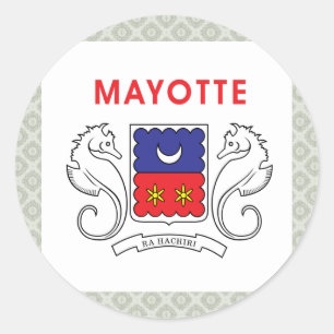 Adesivo Redondo Bandeira de alta qualidade de Mayotte