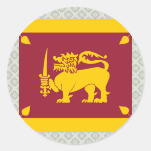 Adesivo Redondo Bandeira de alta qualidade de Sri Lanka