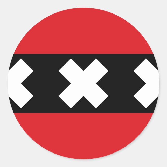 Adesivo Redondo Bandeira de Amesterdã (Frente)