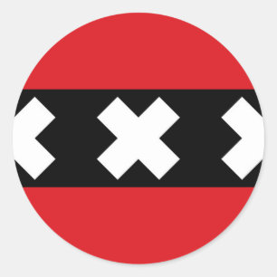 Adesivo Redondo Bandeira de Amsterdão