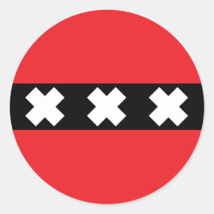 Adesivo Redondo Bandeira de Amsterdão