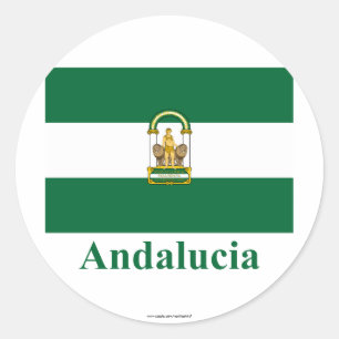 Adesivo Redondo Bandeira de Andalucía com nome