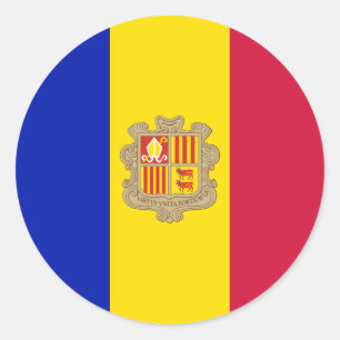 Adesivo Redondo Bandeira de Andorra