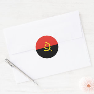 Adesivo Redondo bandeira de Angola