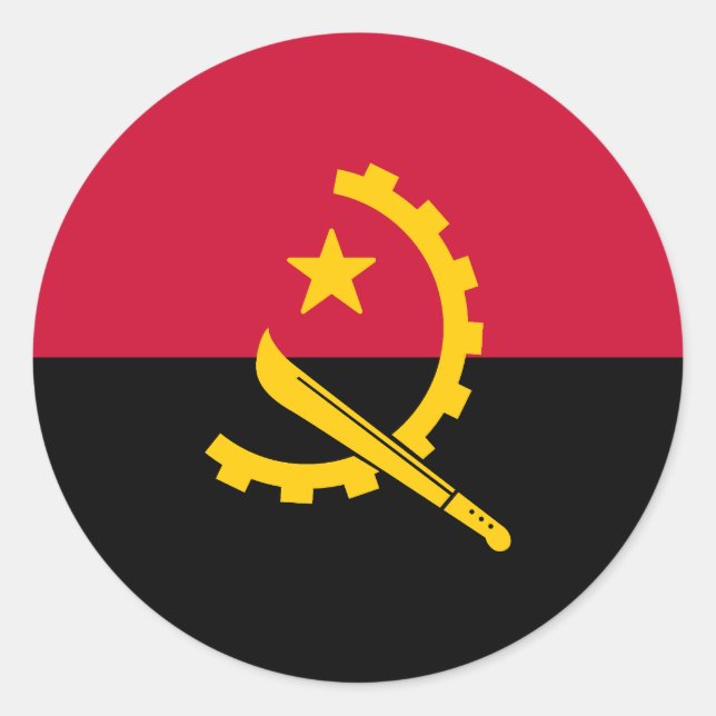 Adesivo Redondo Bandeira de Angola (Frente)