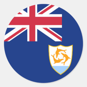 Adesivo Redondo Bandeira de Anguilla