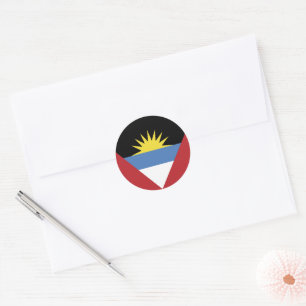 Adesivo Redondo Bandeira de Antígua e Barbuda
