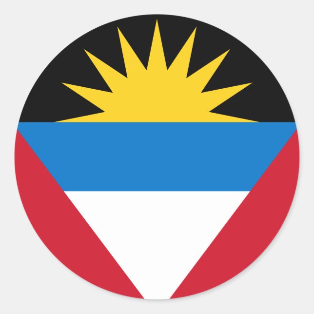 Adesivo Redondo Bandeira de Antígua e Barbuda (Frente)