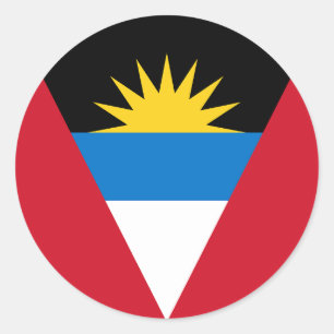 Adesivo Redondo Bandeira de Antígua e Barbuda