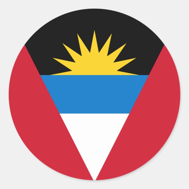Adesivo Redondo Bandeira de Antígua e Barbuda (Frente)