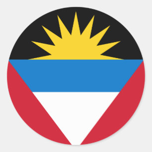 Adesivo Redondo Bandeira de Antígua e de Barbuda