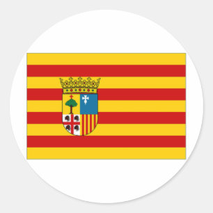 Adesivo Redondo Bandeira de Aragon da espanha