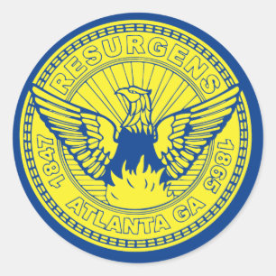 Adesivo Redondo Bandeira de Atlanta, Geórgia