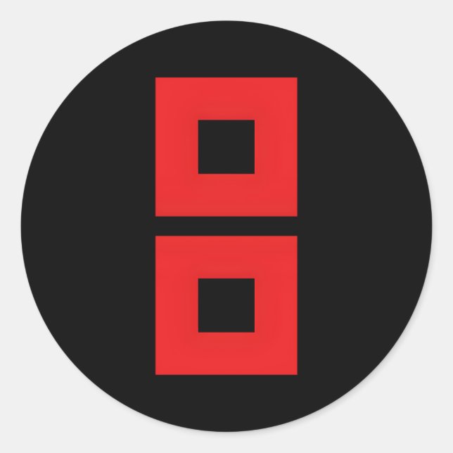 Adesivo Redondo Bandeira de Aviso do Furacão (Frente)