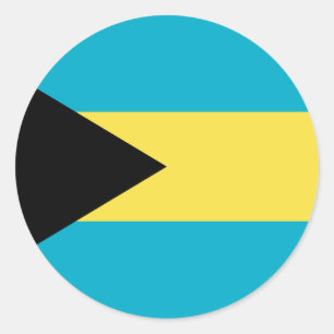 Adesivo Redondo Bandeira de Bahamas