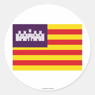 Adesivo Redondo Bandeira de Balearic Island