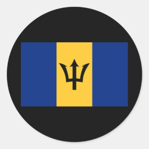 Adesivo Redondo Bandeira de Barbados