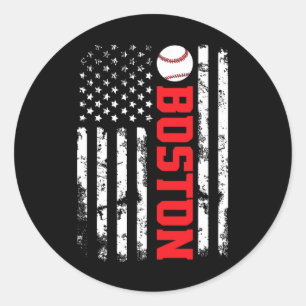 Adesivo Redondo Bandeira de beisebol dos EUA em Boston