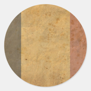 Adesivo Redondo Bandeira de Bélgica do vintage