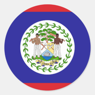 Adesivo Redondo Bandeira de Belize