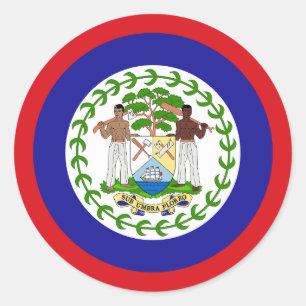 Adesivo Redondo Bandeira de Belize