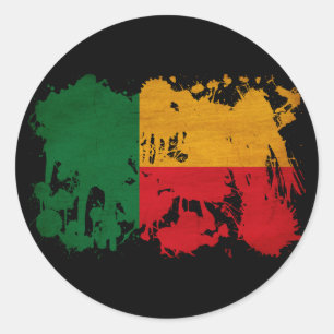 Adesivo Redondo Bandeira de Benin