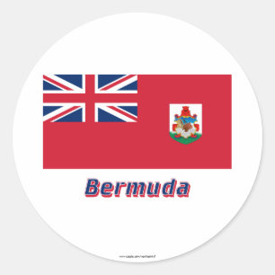 Adesivo Redondo Bandeira de Bermuda com nome