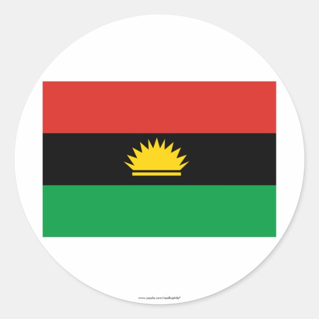 Adesivo Redondo Bandeira de Biafra (1967-1970) (Frente)