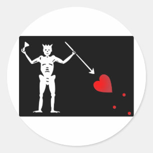 Adesivo Redondo Bandeira de BlackBeards (Edward ensina)