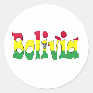 Adesivo Redondo Bandeira de Bolívia
